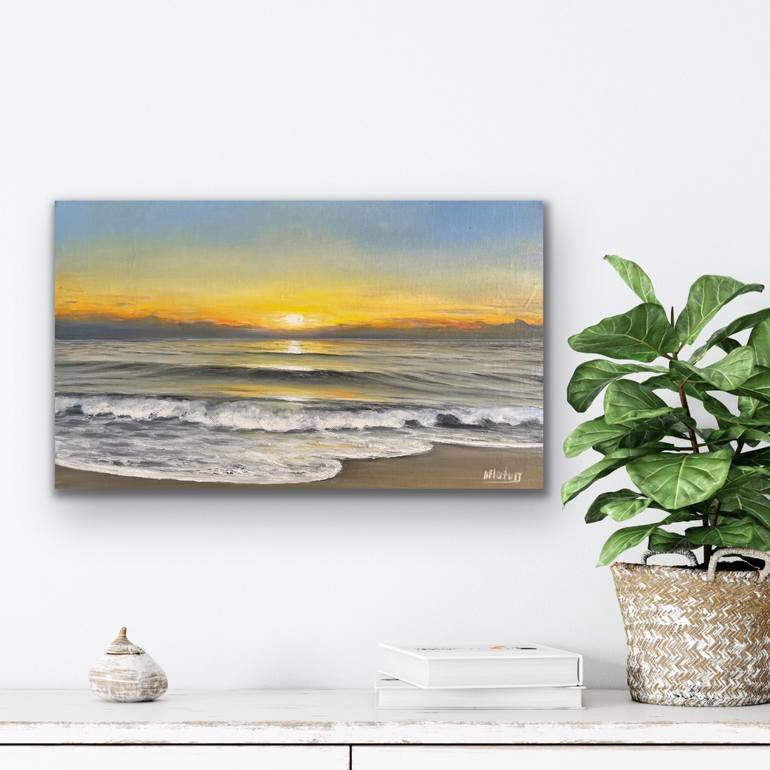 Original Photorealism Seascape Painting by Aflatun Israilov