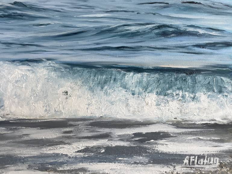 Original Photorealism Seascape Painting by Aflatun Israilov