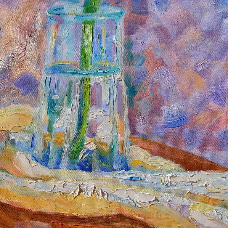 Original Expressionism Floral Painting by Nata Shemshur