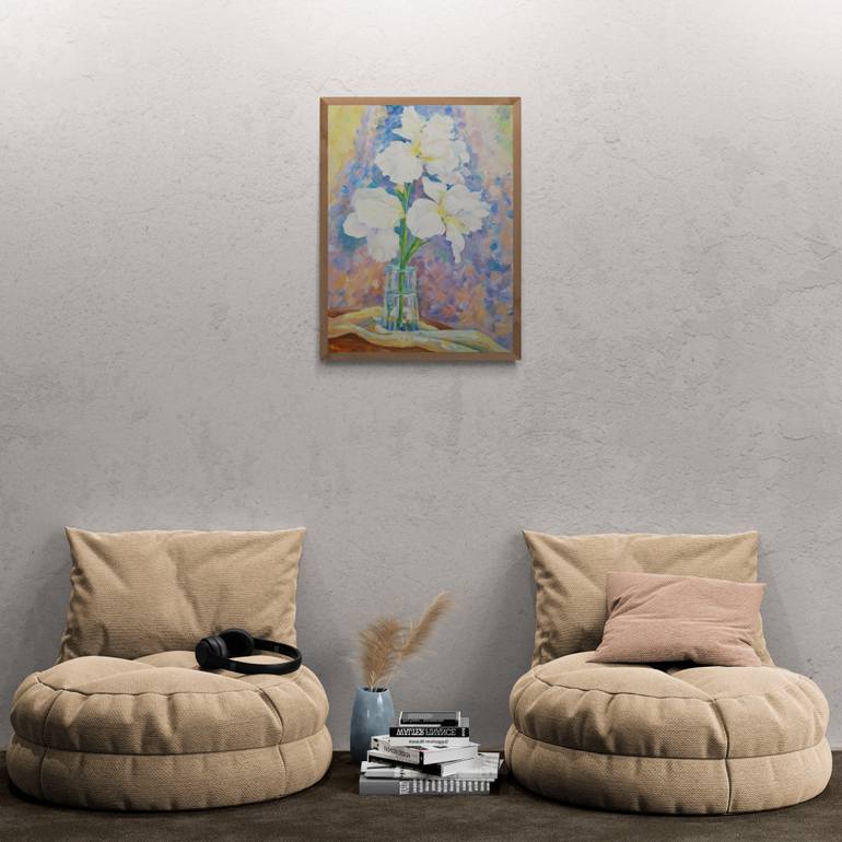 Original Expressionism Floral Painting by Nata Shemshur