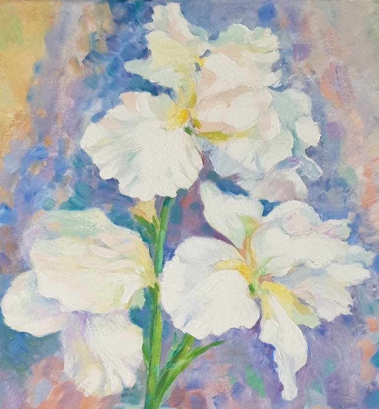 Original Expressionism Floral Painting by Nata Shemshur