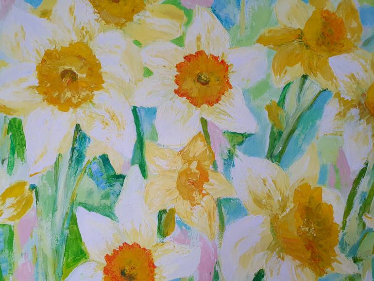 Original Art Deco Garden Painting by Nata Shemshur