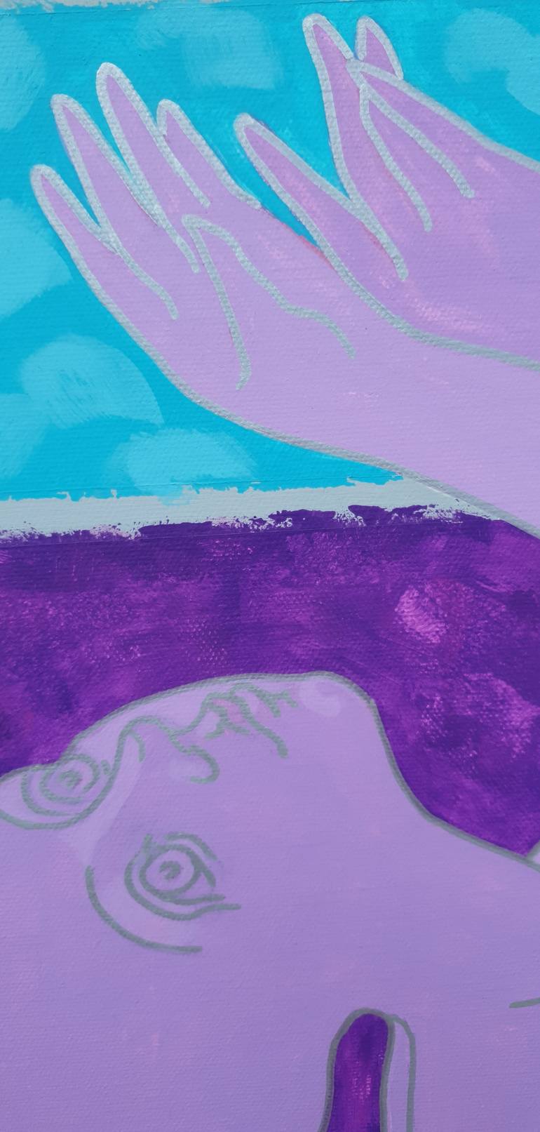 Original Abstract Expressionism Sports Painting by Nata Shemshur