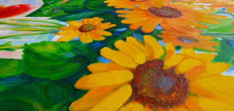 Original Contemporary Floral Painting by Nata Shemshur