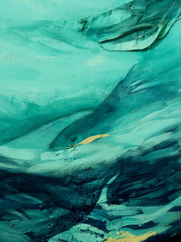 Original Abstract Animal Painting by Kf Kong