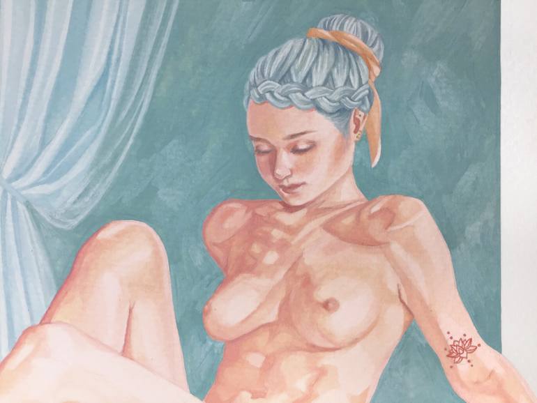 Original Figurative Nude Painting by Raine Sarmiento
