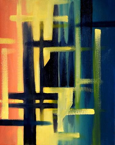 Original Art Deco Abstract Paintings by Sandip Chatterjee