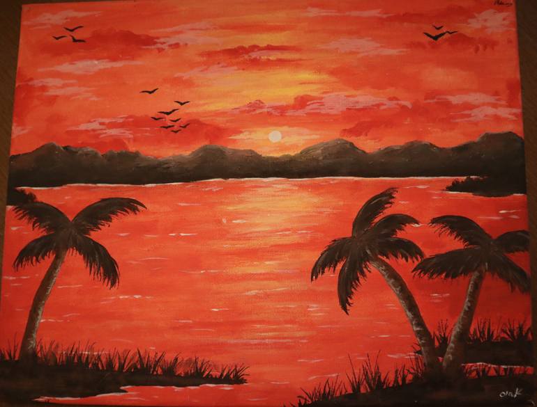 Original Abstract Landscape Painting by Aleksandra Kapral
