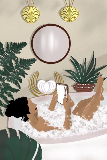 Woman in Bathtub reading book - Limited Edition of 20 thumb