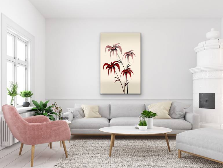 Original Abstract Floral Mixed Media by Oneartsy -