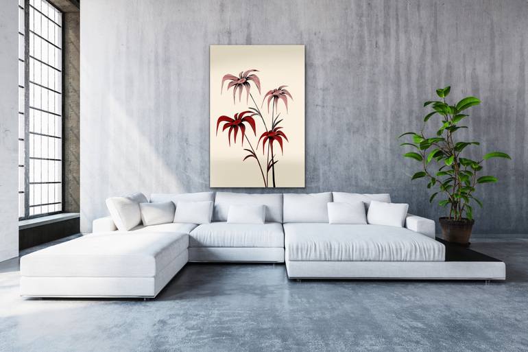 Original Abstract Floral Mixed Media by Oneartsy -
