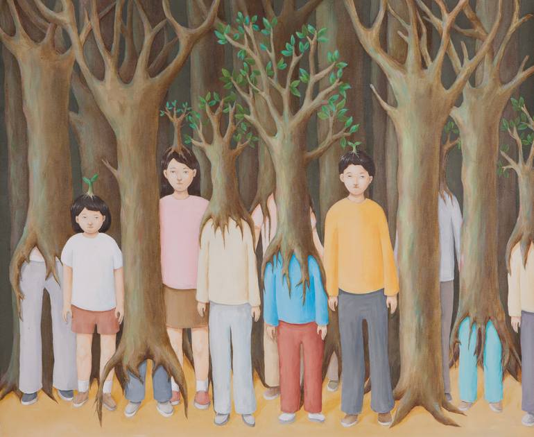 Revolution of trees Painting by Eunseon Kim | Saatchi Art