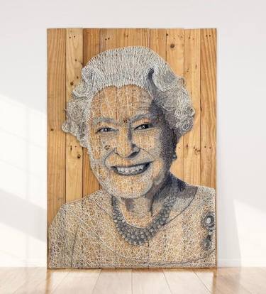 Queen Elizabeth II String Art Portrait thumb