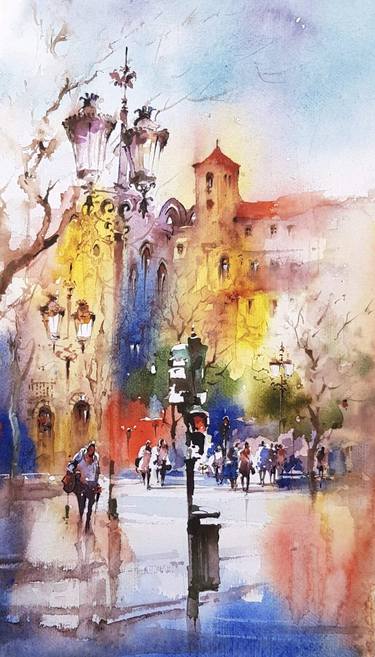 Original Expressionism Cities Paintings by Stepan Zaporozhan