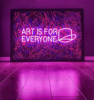 Art is for Everyone - Mixed media Neon painting thumb
