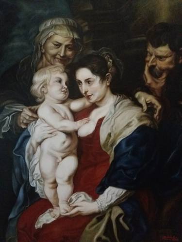 Reproduction of Peter Paul Rubens "The Holy Family with St. Anna thumb