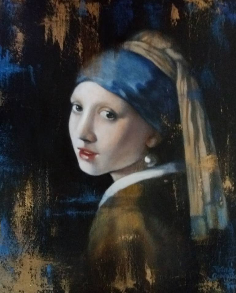 Girl with a deals pearl earring reproduction