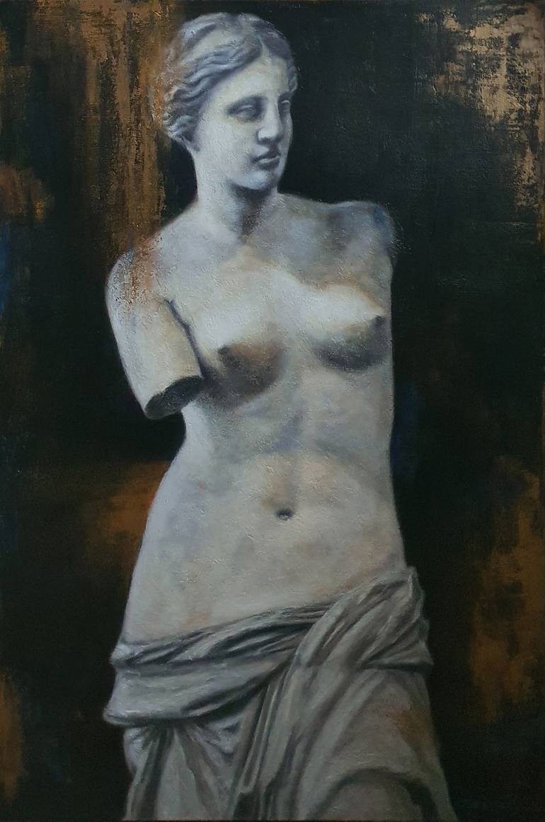 Venus de Milo, Oil Painting Painting by Gabriella Molnár | Saatchi Art