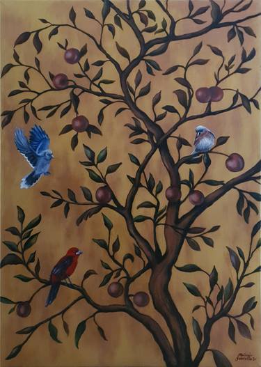 Original Abstract Tree Paintings by Gabriella Molnár