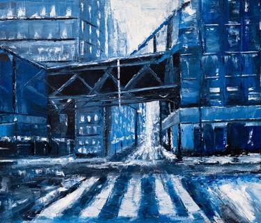 Night cityscape in blue tones thumb