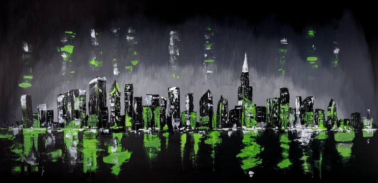 Print of Abstract Cities Paintings by Arina Iastrebova