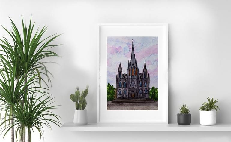 Original Architecture Painting by Arina Iastrebova