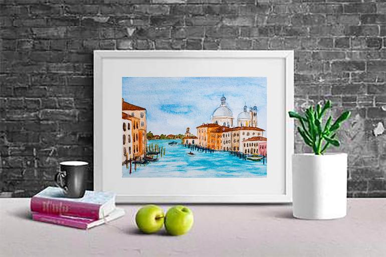 Original Abstract Cities Painting by Arina Iastrebova