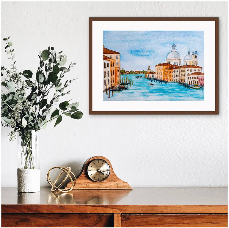 Original Abstract Cities Painting by Arina Iastrebova