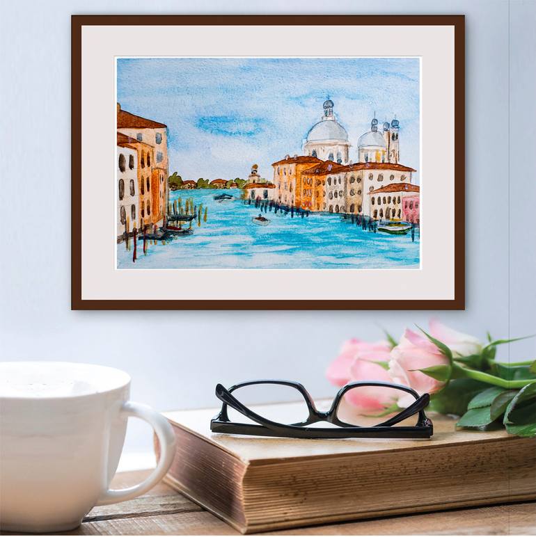 Original Abstract Cities Painting by Arina Iastrebova