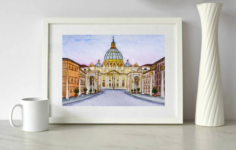 Original Architecture Painting by Arina Iastrebova