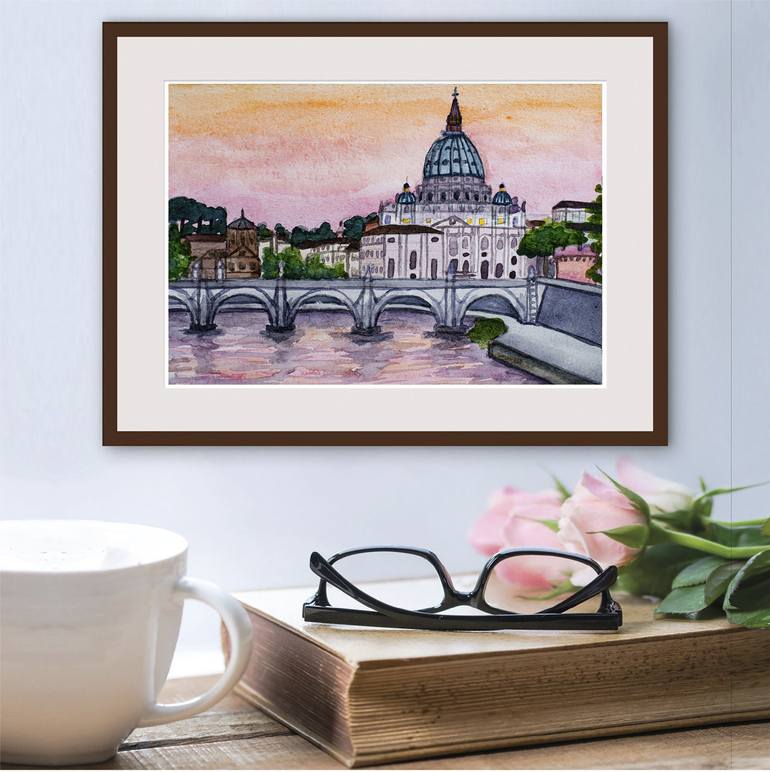 Original Impressionism Architecture Painting by Arina Iastrebova