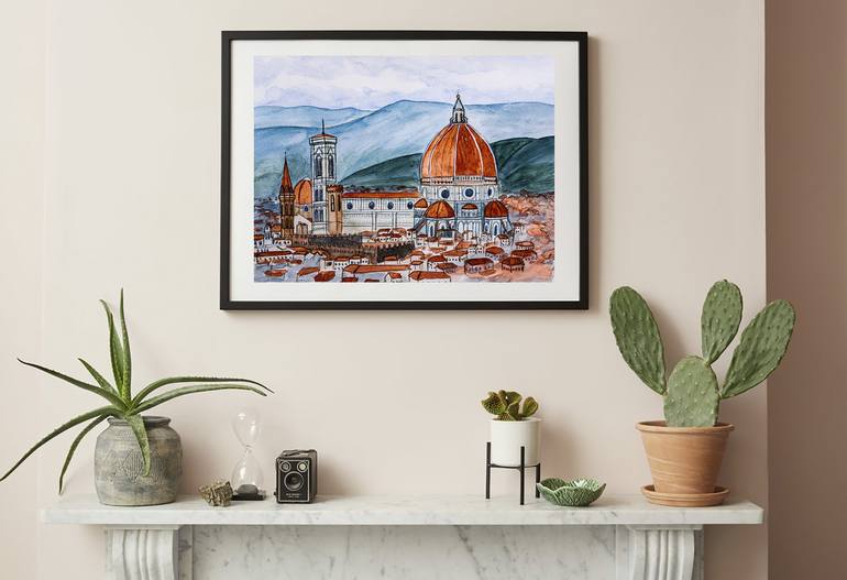 Original Architecture Painting by Arina Iastrebova