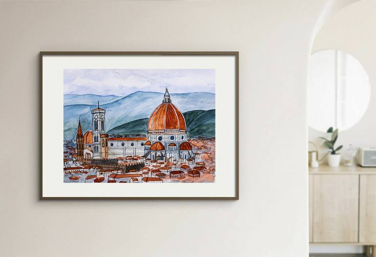 Original Architecture Painting by Arina Iastrebova