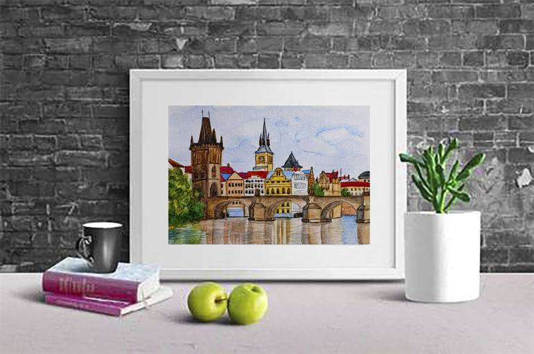 Original Architecture Painting by Arina Iastrebova