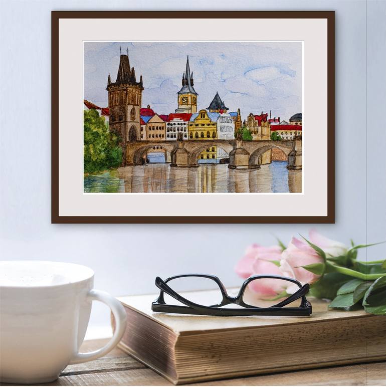 Original Architecture Painting by Arina Iastrebova