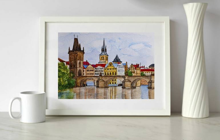 Original Architecture Painting by Arina Iastrebova