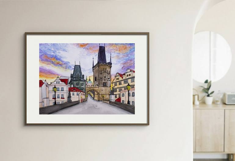 Original Architecture Painting by Arina Iastrebova