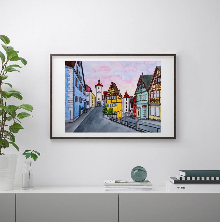 Original Contemporary Architecture Painting by Arina Iastrebova