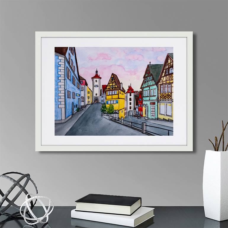 Original Contemporary Architecture Painting by Arina Iastrebova