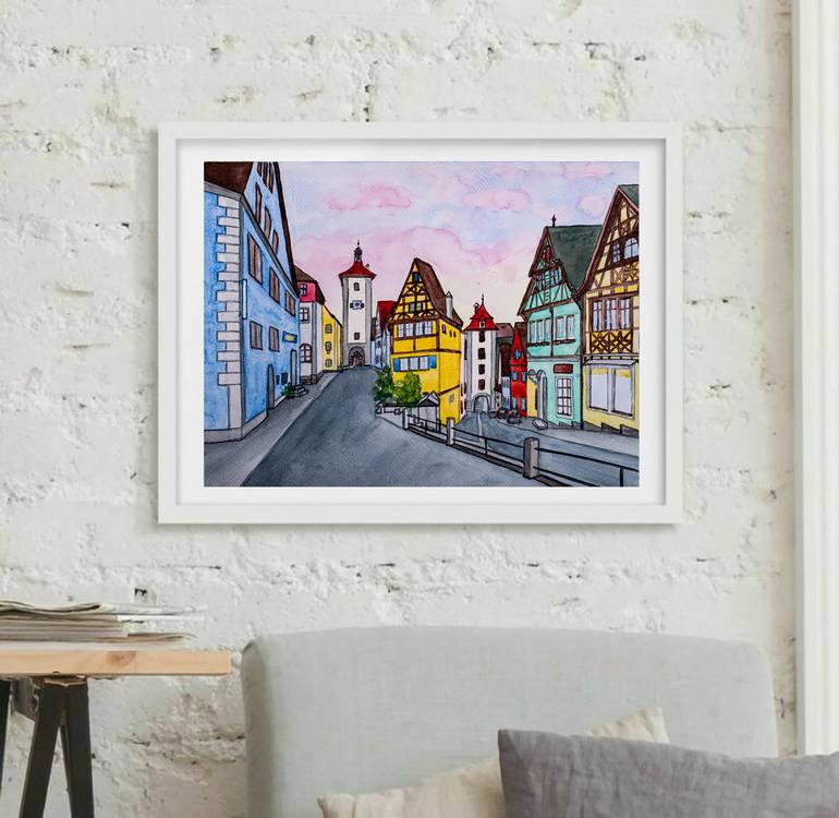 Original Contemporary Architecture Painting by Arina Iastrebova