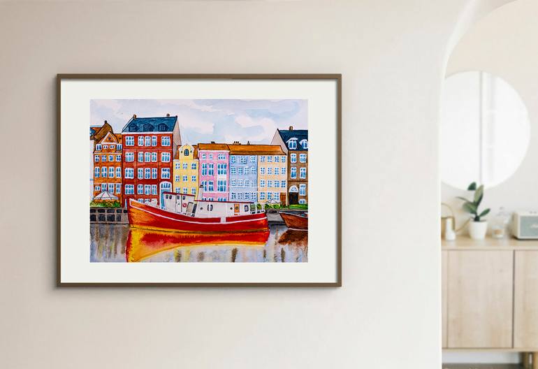 Original Abstract Architecture Painting by Arina Iastrebova