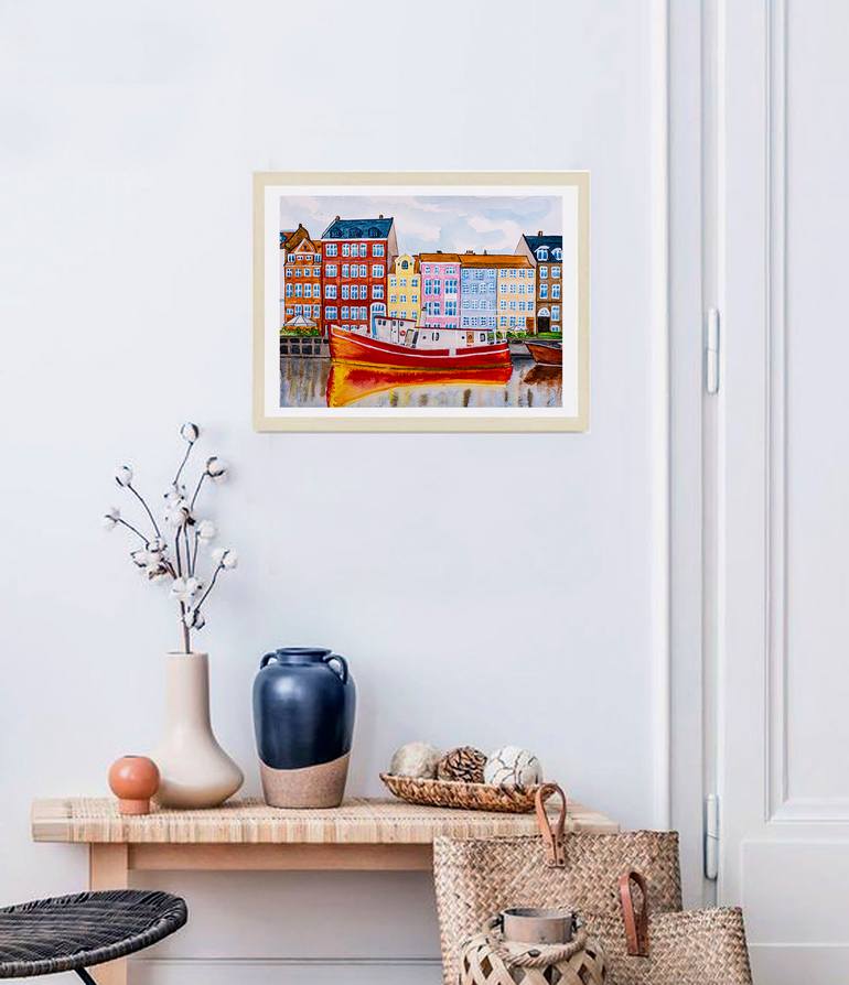 Original Abstract Architecture Painting by Arina Iastrebova