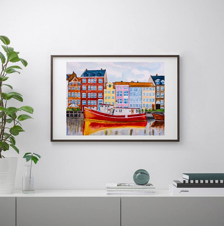 Original Abstract Architecture Painting by Arina Iastrebova