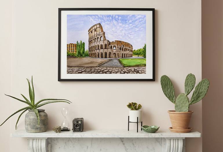 Original Architecture Painting by Arina Iastrebova