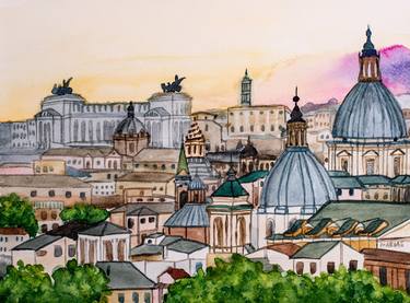 Print of Cities Paintings by Arina Iastrebova