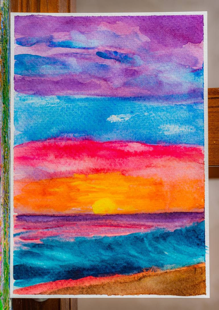 Original Abstract Seascape Painting by Arina Iastrebova