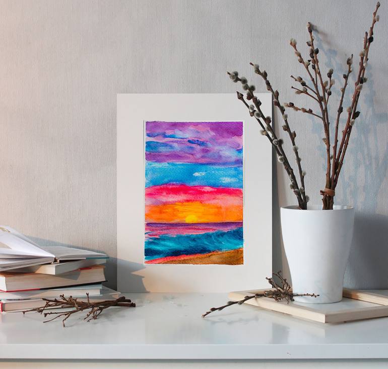 Original Abstract Seascape Painting by Arina Iastrebova