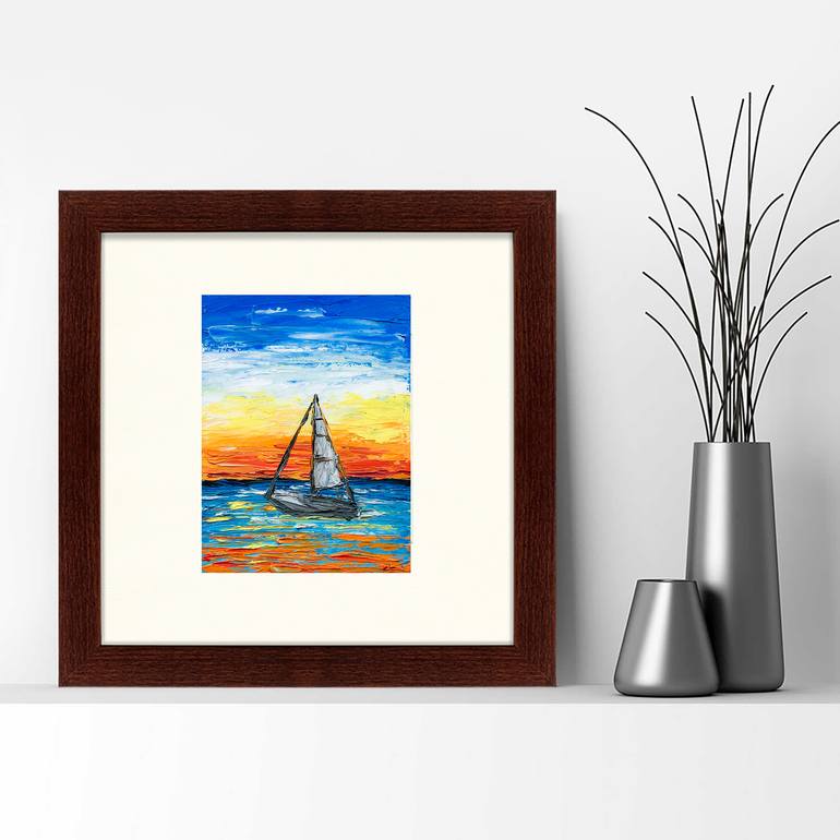 Original Abstract Seascape Painting by Arina Iastrebova