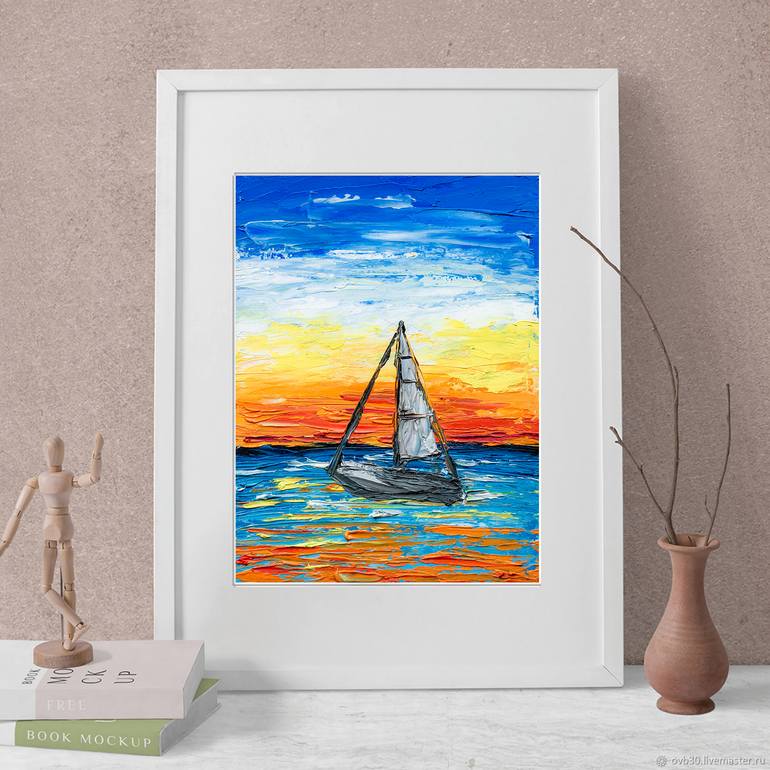 Original Abstract Seascape Painting by Arina Iastrebova