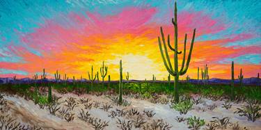Arizona desert at sunset thumb